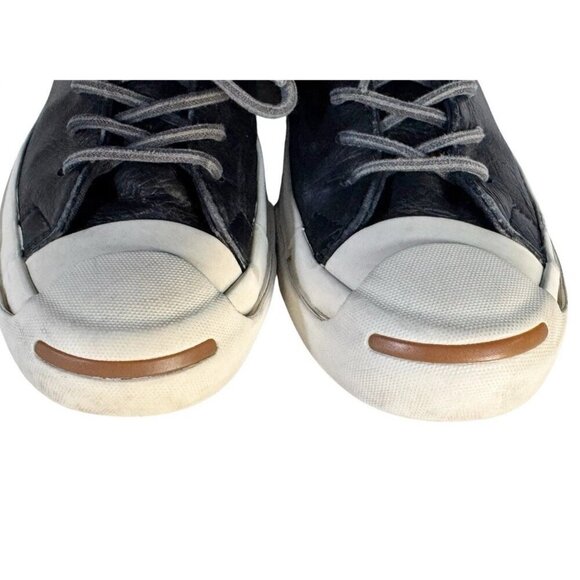 Converse Jack Purcell Cross Stitch Blue Leather Sneakers Womans Sz 6.5 Cork Sole - Picture 4 of 12